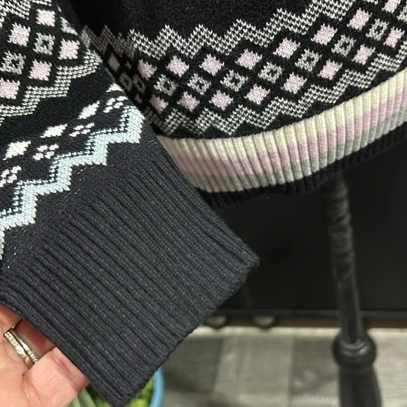 Tommy Hilfiger Wool Blend knit,scoop neck pullover,snowflake,metallic threads - Picture 3 of 11